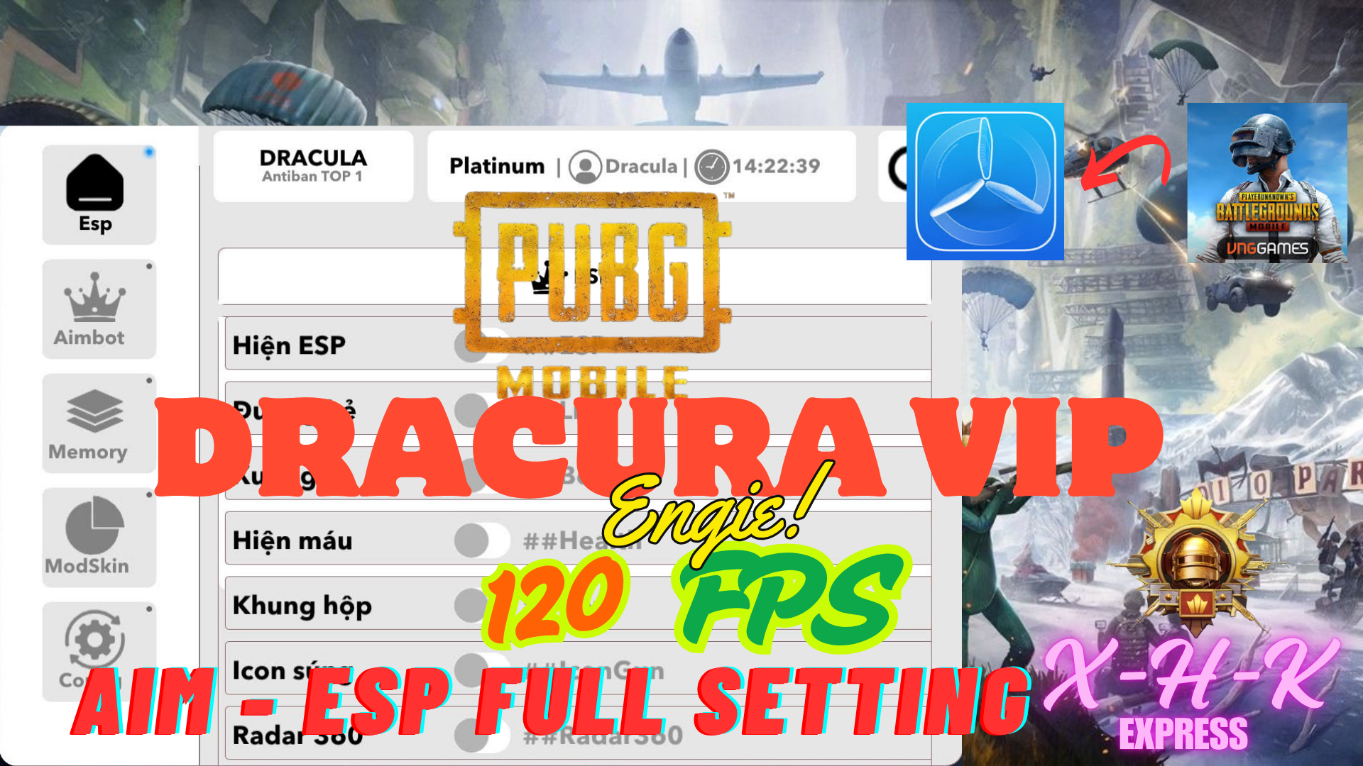 Hack DRACURA PUBG VIP Version 3 ( TestFlight )